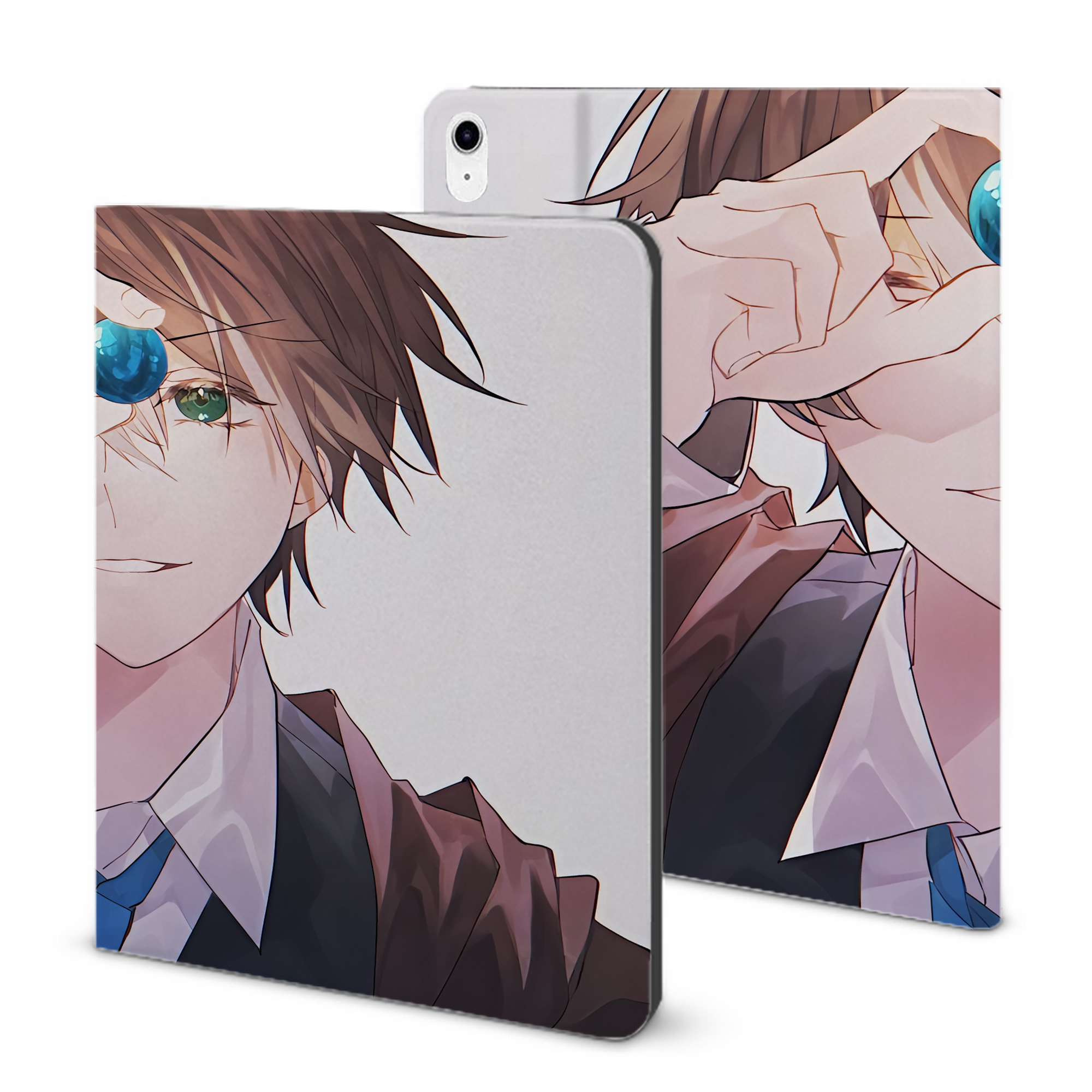 （画像用） 文豪ストレイドッグス Bungo Stray Dogs IPad ケース ブック型 PUレザー TPU 耐衝撃 軽量 薄型 ペン収納なし 全面保護 IPad 各モデル対応